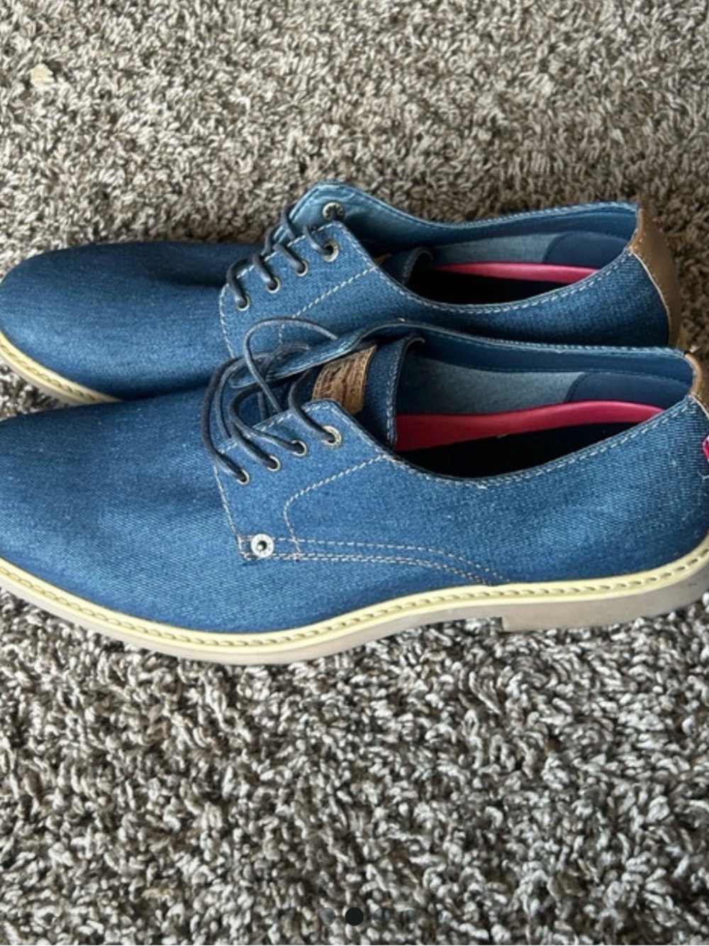 Levi's Denim Oxford Shoes in Blue with Tan Trim